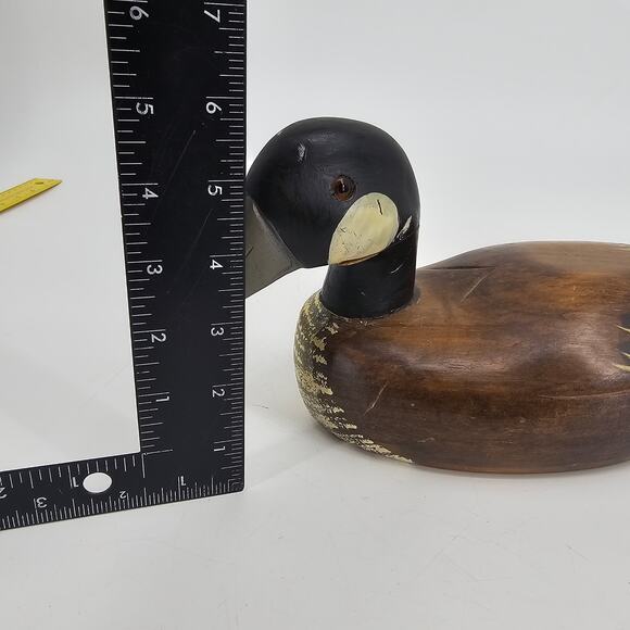 Vintage Handcarved Glass Eye 13" Wooden Duck Decoy Painted Hunting *READ* - Picture 5 of 12